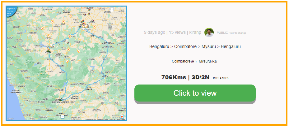 Bangalore-Comibatore-Ooty-Mysore-Bangalore | 3D/2N | RoadTrip | Mountains,Yoga,Spiritual,Nature,Animals | T596